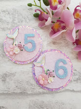 Load image into Gallery viewer, Mermaid Birthday Bow & Badge