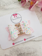 Load image into Gallery viewer, Confetti Birthday Bow & Badge