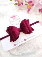 Load image into Gallery viewer, Burgundy Velvet Bow
