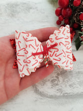 Load image into Gallery viewer, Candy Cane Charm Bow