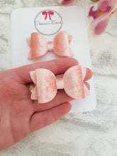 Load image into Gallery viewer, Peach Velvet Pigtails