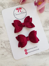 Load image into Gallery viewer, Burgundy Velvet Pigtails