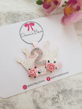 Load image into Gallery viewer, White Birthday Crown Bow