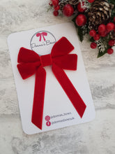 Load image into Gallery viewer, Red Velvet Tail Bow