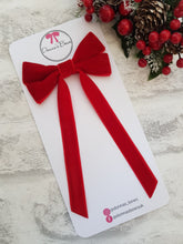 Load image into Gallery viewer, Red Velvet Tail Bow