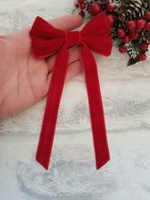 Load image into Gallery viewer, Red Velvet Tail Bow
