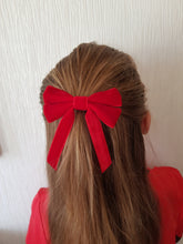 Load image into Gallery viewer, Red Velvet Tail Bow