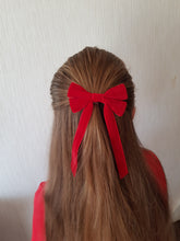 Load image into Gallery viewer, Red Velvet Tail Bow