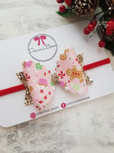 Load image into Gallery viewer, Pink Gingerbread Bow