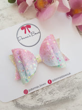 Load image into Gallery viewer, Ombre Rainbow Glitter Bow