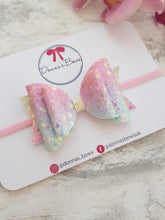 Load image into Gallery viewer, Ombre Rainbow Glitter Bow