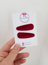 Load image into Gallery viewer, Burgundy Velvet Snap Clips