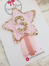 Load image into Gallery viewer, Gold Pink Star Birthday Badge