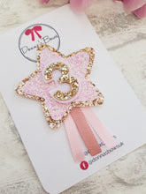 Load image into Gallery viewer, Gold Pink Star Birthday Badge