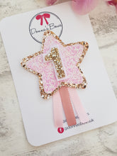 Load image into Gallery viewer, Gold Pink Star Birthday Badge