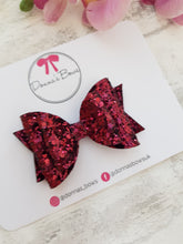 Load image into Gallery viewer, Burgundy Glitter Bow