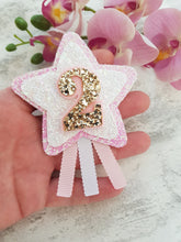Load image into Gallery viewer, Pink & White Birthday Badge