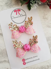 Load image into Gallery viewer, Pink Reindeer Pigtails