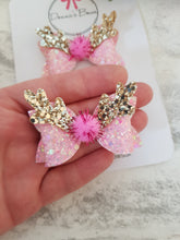 Load image into Gallery viewer, Pink Reindeer Pigtails