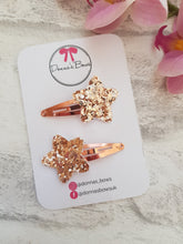 Load image into Gallery viewer, Rose Gold Star Clips