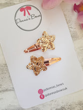 Load image into Gallery viewer, Rose Gold Star Clips
