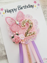 Load image into Gallery viewer, Butterfly Birthday Badge