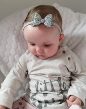 Load image into Gallery viewer, Silver Glitter Bow