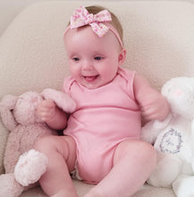 Load image into Gallery viewer, Pink Floral Hand-Tied Bow