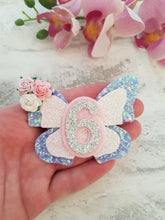 Load image into Gallery viewer, Butterfly Birthday Bow & Badge