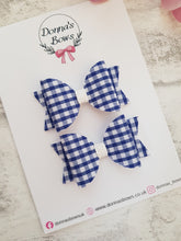 Load image into Gallery viewer, Royal Blue Gingham Pigtails