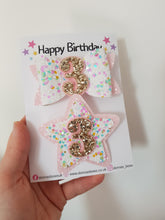 Load image into Gallery viewer, Confetti Birthday Bow & Badge