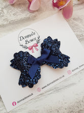 Load image into Gallery viewer, Navy Glitter Bow