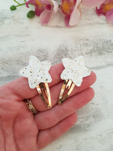 Load image into Gallery viewer, White & Gold Mini Star Clips