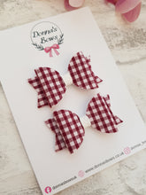 Load image into Gallery viewer, Burgundy Gingham Pigtails