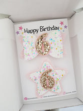 Load image into Gallery viewer, Confetti Birthday Bow & Badge
