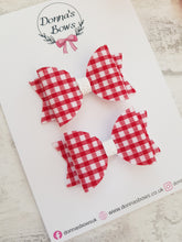 Load image into Gallery viewer, Red Gingham Pigtails