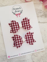 Load image into Gallery viewer, Burgundy Gingham Pigtails