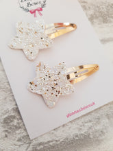 Load image into Gallery viewer, White & Gold Mini Star Clips