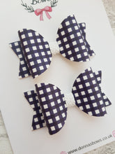 Load image into Gallery viewer, Navy Gingham Bows