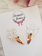 Load image into Gallery viewer, White & Gold Mini Star Clips