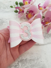 Load image into Gallery viewer, Pink Stripe Birthday Bow