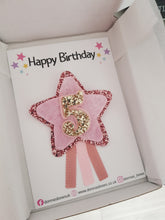Load image into Gallery viewer, Dusky Pink Star Birthday Badge
