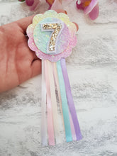 Load image into Gallery viewer, Rainbow Birthday Bow & Badge