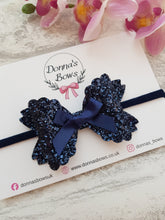 Load image into Gallery viewer, Navy Glitter Bow