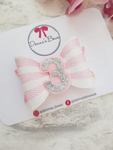 Load image into Gallery viewer, Pink Stripe Birthday Bow