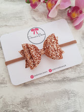 Load image into Gallery viewer, Rose Gold Glitter Bow
