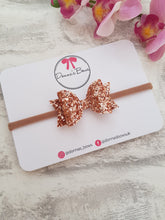 Load image into Gallery viewer, Rose Gold Glitter Bow