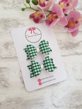 Load image into Gallery viewer, Green gingham pigtails