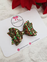 Load image into Gallery viewer, Mixed Christmas Glitter Hairbow