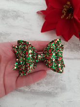 Load image into Gallery viewer, Mixed Christmas Glitter Hairbow